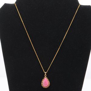 Rhodonite Pendant Necklace - Vintage